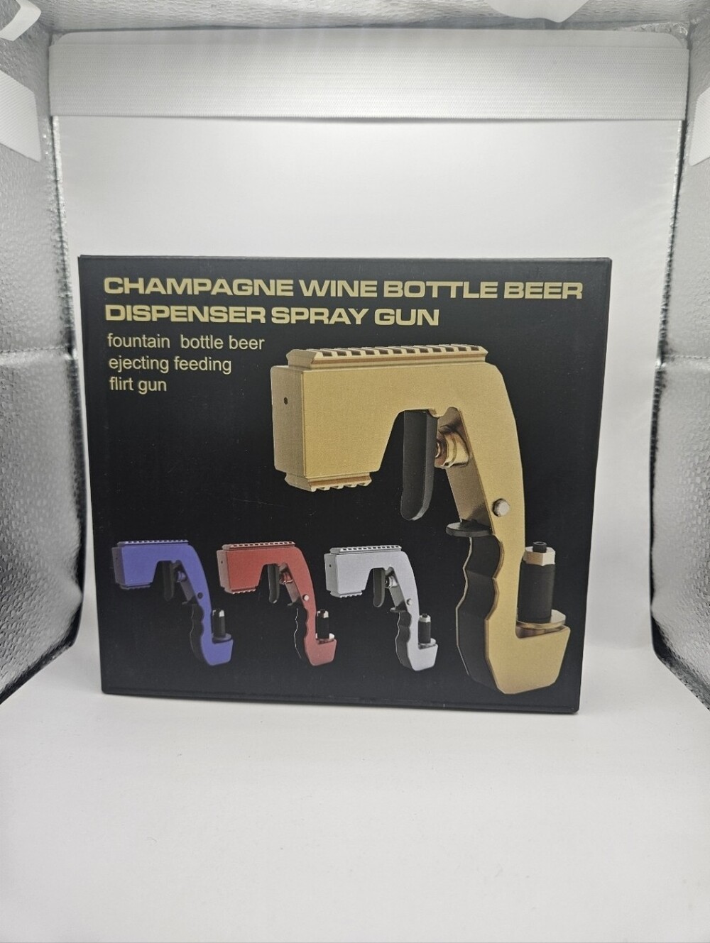 Champagne Gun - Lightweight Plastic Sprayer, Adjustable rubber plug,  Easy Clean